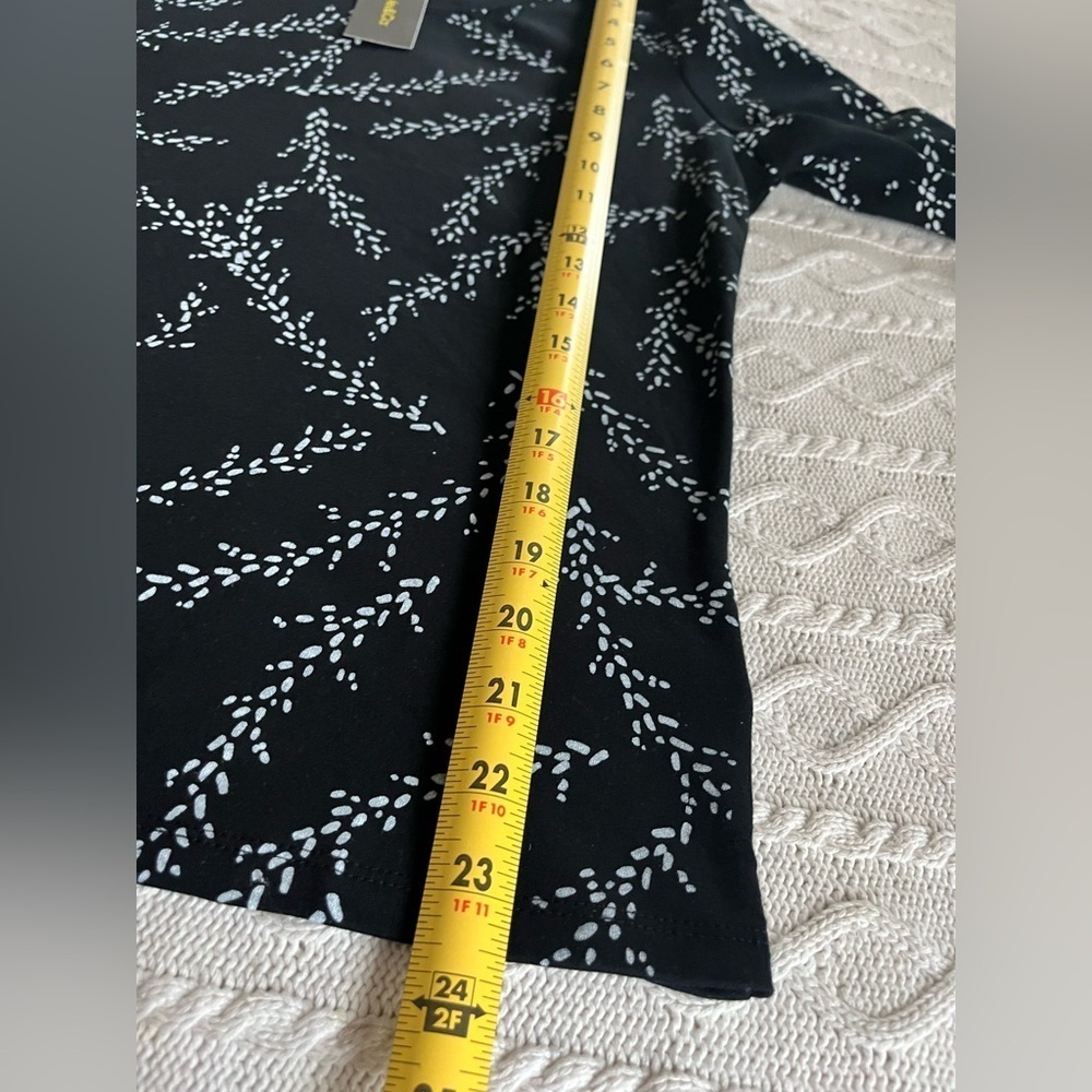 Style & Co. Black with White Patterned Long Sleeve Blouse Women’s Size Small - Picture 11 of 13